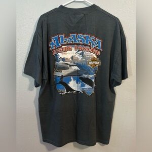 Harley Davidson  Alaska Shirt Size XL Gray Inside Passage Flaw As Seen